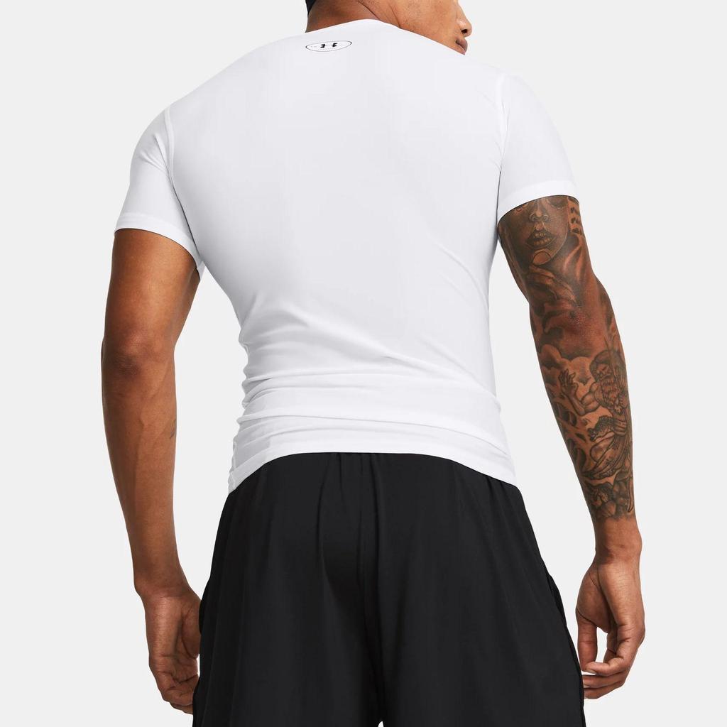 Under Armour HeatGear OG Logo Print Slim Fit Crew Neck T-Shirt Men White 1387560-100