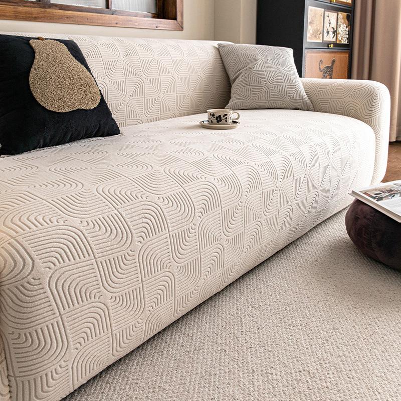 Polarfleece Sofabezug All-Inclusive Universal Nordisch Schlicht Einteilig Anti-Katzenkratzer