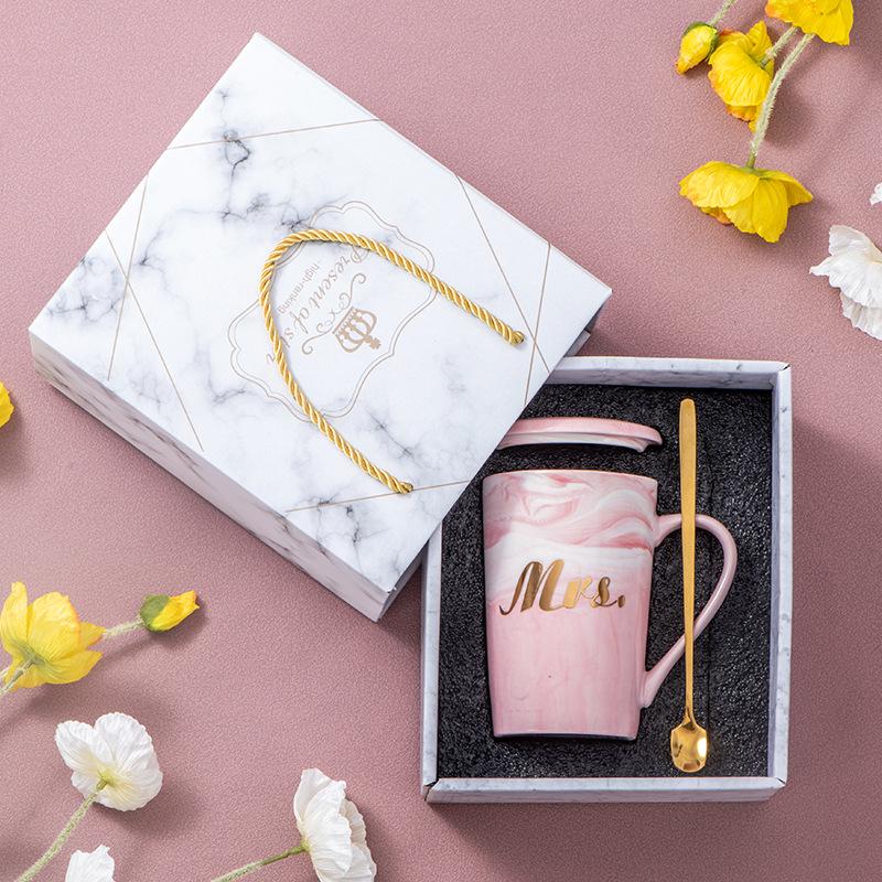 Souvenir Ceramic Couple Cup Set: Perfect for Weddings, Full Moons, Openings, or Business Gifts, with Custom Logo Printing Available.