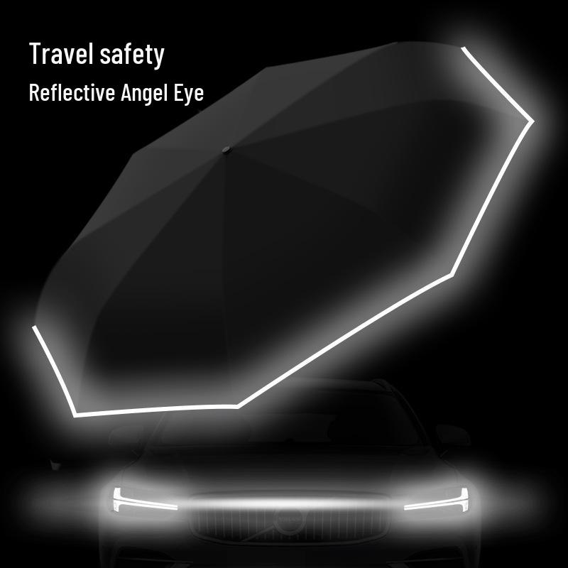SmartTech Dual-Use Electric Umbrella: Automatic Open/Close, Reverse Sun/Rain Protection, Reflective Strip, Custom Gift Option.