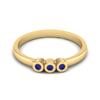 Tiny Round Shape Lapis Gemstone 925 Sterling Silver Gold Plated Three Stone Minimalist Women Engagement Ring
