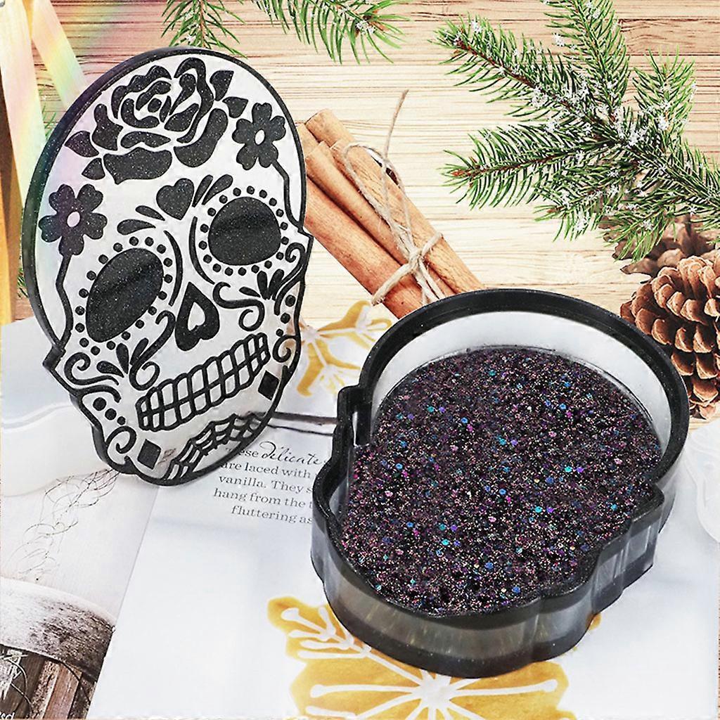 Skull Tray Epoxy Resin Mold Coaster Casting Silicone Mould for DIY Jewelry Box Resin Crafts Making Halloween Decorations