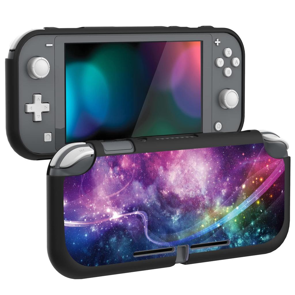 PlayVital Switch Lite Custom Protective Case Switch Lite Soft Case Cover (Soft), (Purple Galaxy)
