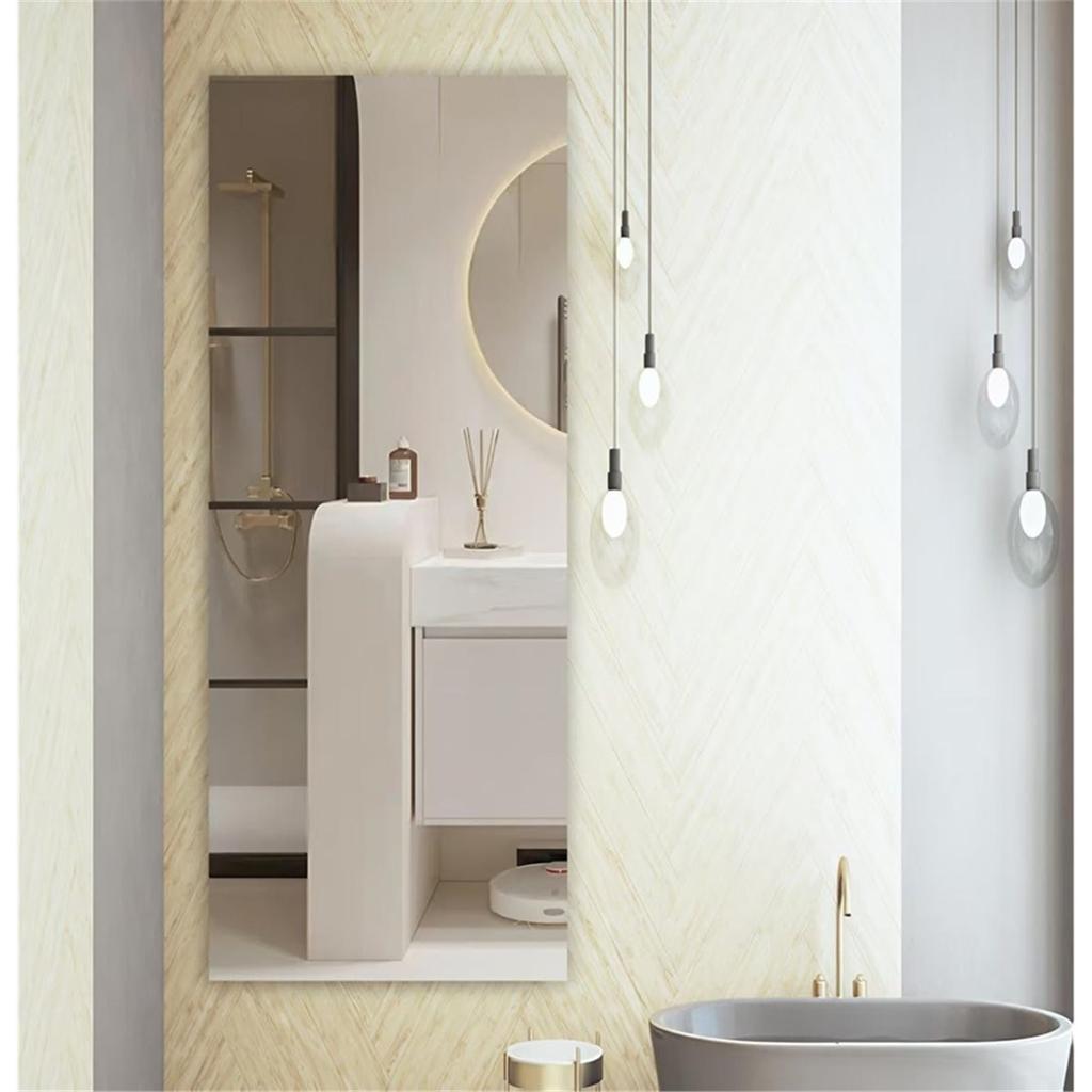 BHBL DIY PET Mirror Wall Sticker 40cm X 122cm Self-Adhesive Shatter- Flexible Decal for Living Room Bathroom