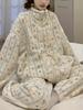 Women's Warm Cartoon Long-Sleeve Full-Length Pajamas For Winter