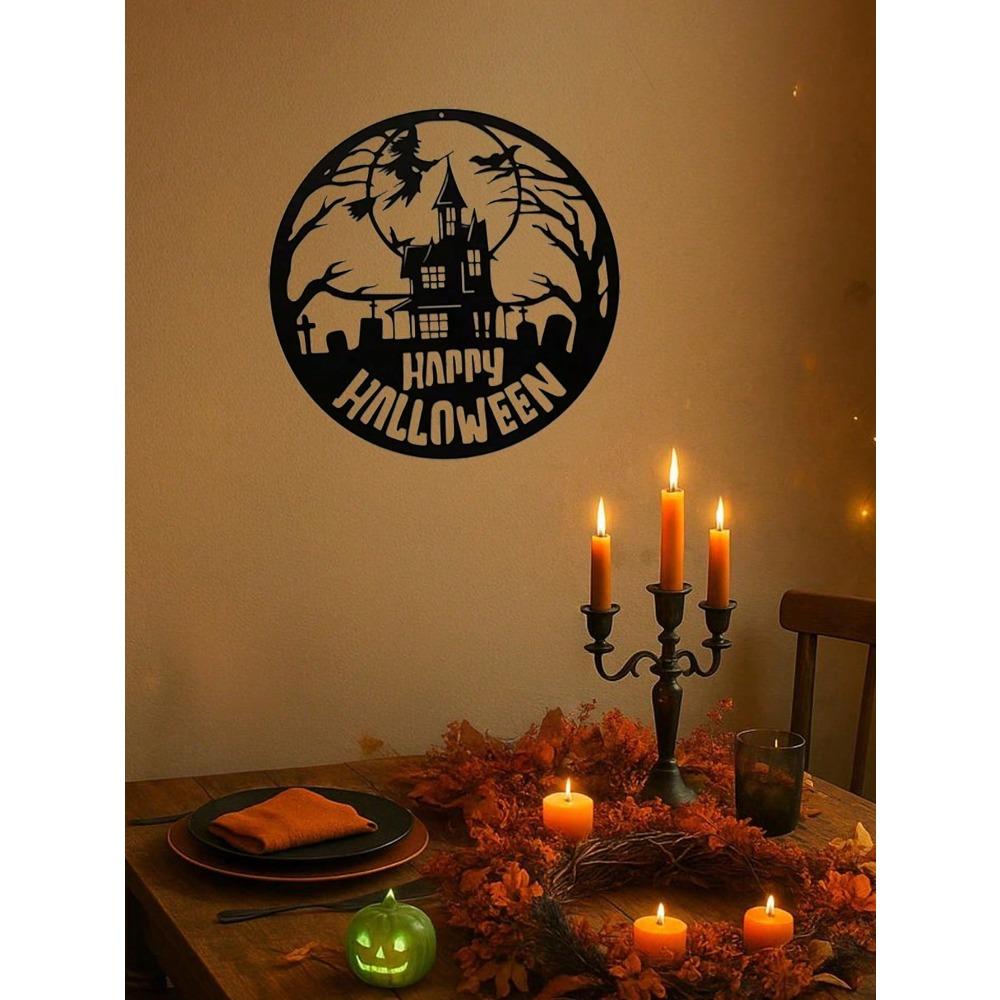 Spooky Metal Wall Art Halloween Witches Home Decor Gothic Hanging