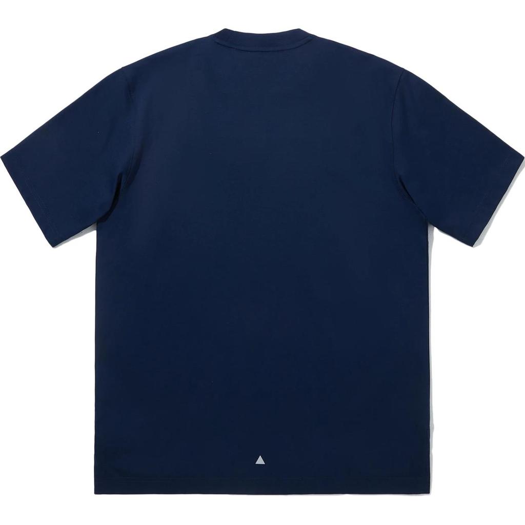 Li Ning Solid Color Round Neck Comfortable Breathable Loose Short Sleeve T-Shirt Men T-Shirts Navy-Blue AHSUE71-1