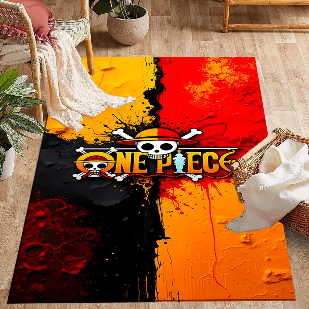 One Piece Luffy Themed Anti-Slip Rugs - Polyester Home Decor, Suitable for Bedrooms, Living Rooms, Doorways, Studios, and Decorations