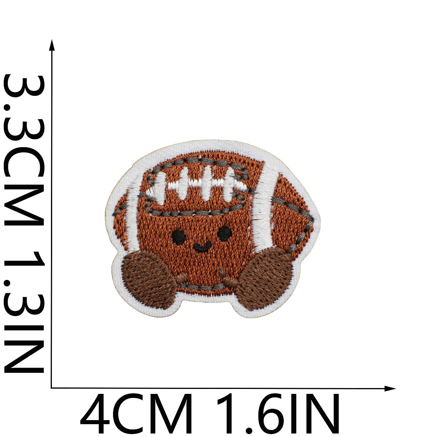 Mini Football Embroidery Polyester Thread Round/Oval Cloth Patch Bag Packaging Decoration Patch DIY Handmade Cartoon Badminton Standard
