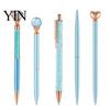 Refillable Metal Ink Pen 5PCS Diamond Ballpoint Pens, with Sparkling Rhinestone Decor, Smooth Press Mechanism Writing Pen, for Kids Adults Stationery