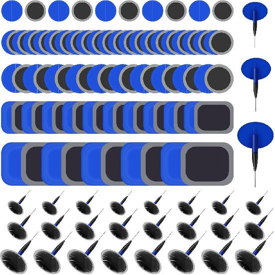 Tallew 100Pcs Heavy Duty Tire Patches Kit Rubber Radial Tire Repair Patch Plug Kit Repair Emergency Tool For Puncture Car Truck Bus Tractor Vehicle