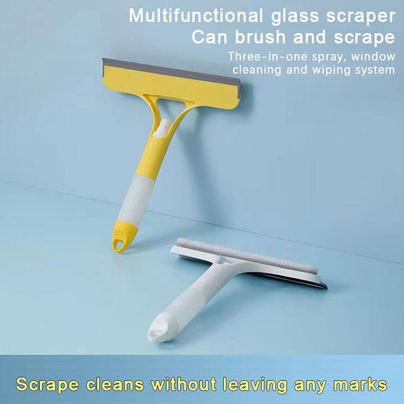 

3-в-1 многофункциональная щетка для мытья автомобильных стекол, скребок, спрей, губка, щетка, щетки для мытья окон и стекол дома, инструмент жёлтый