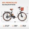 DYU C6 PRO Long Distance Electric Commuter Bike | 72km Range, 36V 15.6Ah Battery - 250W Motor, 26-inch All-terrain Tires