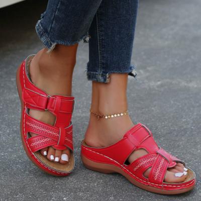 Fashion Summer Women Wedge Sandals Premium Orthopedic Open Toe Sandals Vintage Anti-Slip Leather Casual Female Platform Retro Shoes