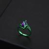 Wind Men'S And Women'S Diamond-Encrusted Rings, Fashionable Personality Winding Green Rings, Retro Simple Amethyst Jewelry