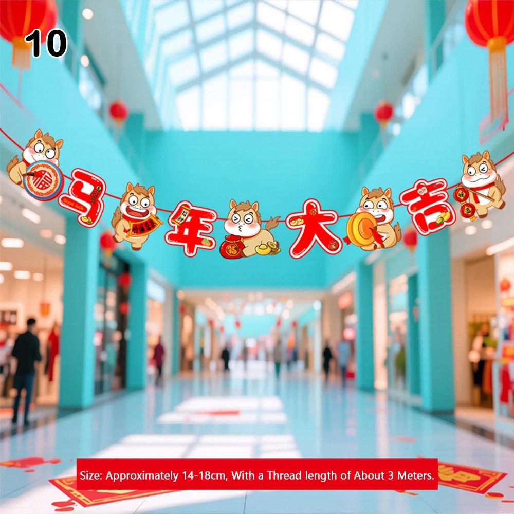 

New 2026 Year Year of The Horse Flag Hanging Flag Festival Atmosphere Lunar New Year Decorations Ornaments New Year Decorations