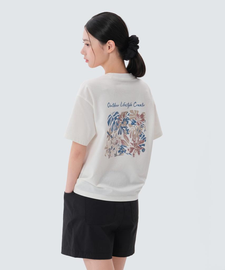 SNOWPEAK APPAREL Sorona Women'S Tropical Short Sleeve T-Shirt (S25Mwfts71) Off White