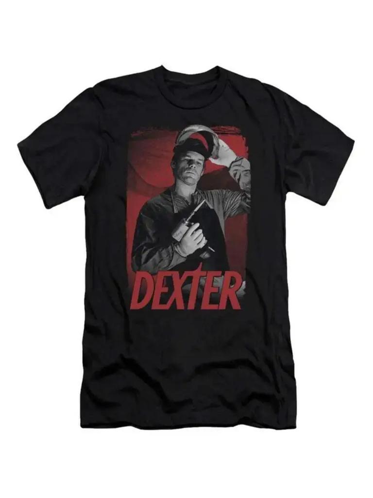 Klassische TV-Serie Dexter Print T-Shirt Lässig Baumwolle Retro T-Shirt Herrenmode Übergroß Streetwear Unisex