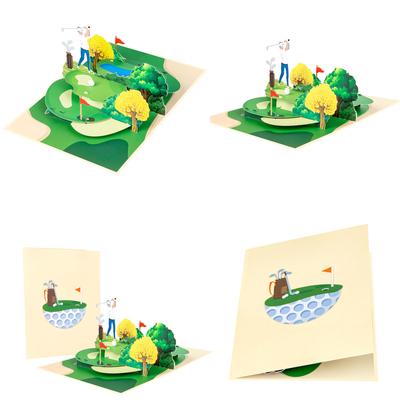 Golf Handmade 3D Pop Up Card,Pop Up Greeting Card,Sports Card,Happy Birthday Card Fathers Day Card with Envelope Gift
