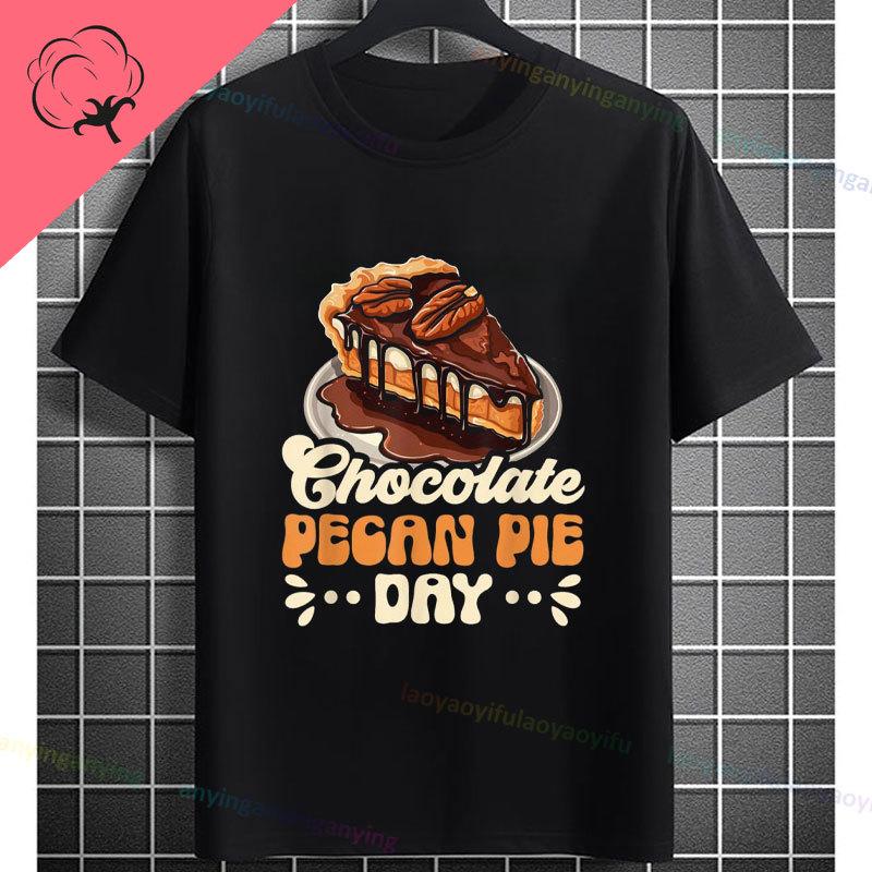 Unisex Funny Who Ate Half of The Chocolate Pecan Pie Graphic TShirt Round Neck 100 Cotton Shortsleeve Casual Outdoor Tshirt