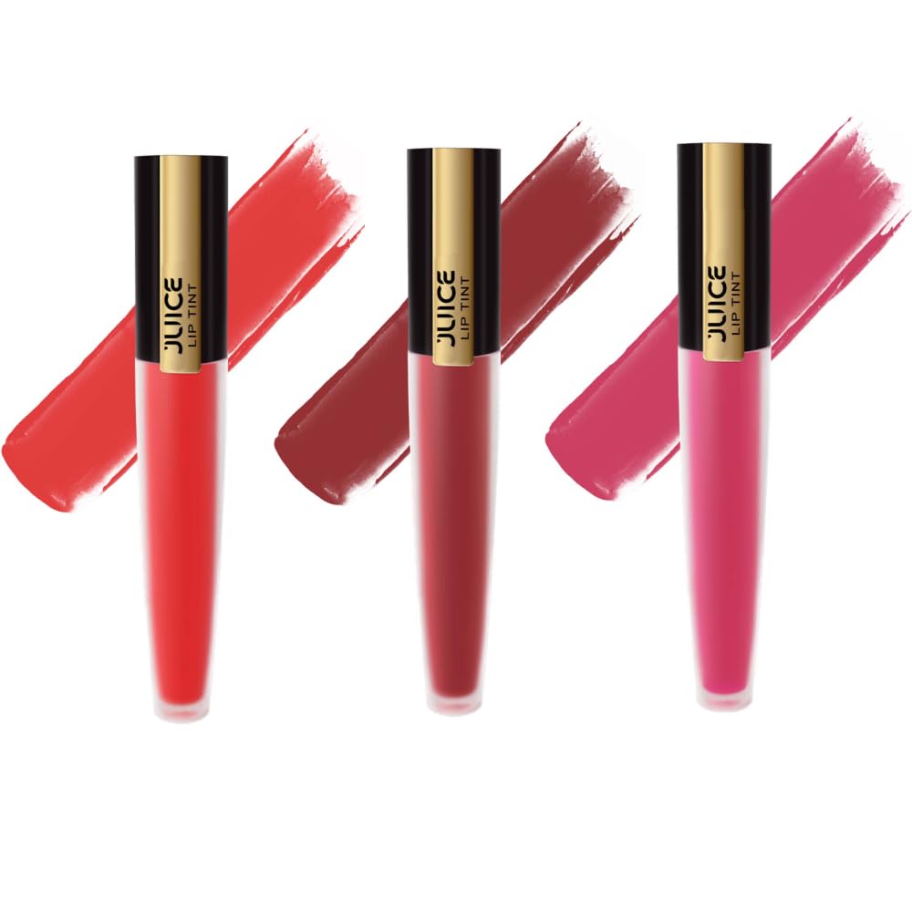 

JUICE Matte Lip Combo L33 Shade No.: PERSIAN PLUM M-85, BURGUNDY BLEND M-41, PERFECT RED M-25