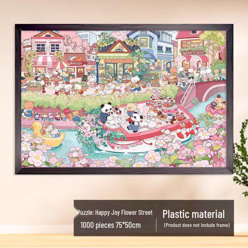 1000-Piece Challenging Plastic Puzzle for Adults – World Famous Paintings Edition with Original Illustrations for Relaxation