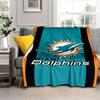 Vintage Miami Dolphins Team Logo Blanket Home Decor Soft And Comfortable Bedroom Sheet Outdoor Plush Blanket
