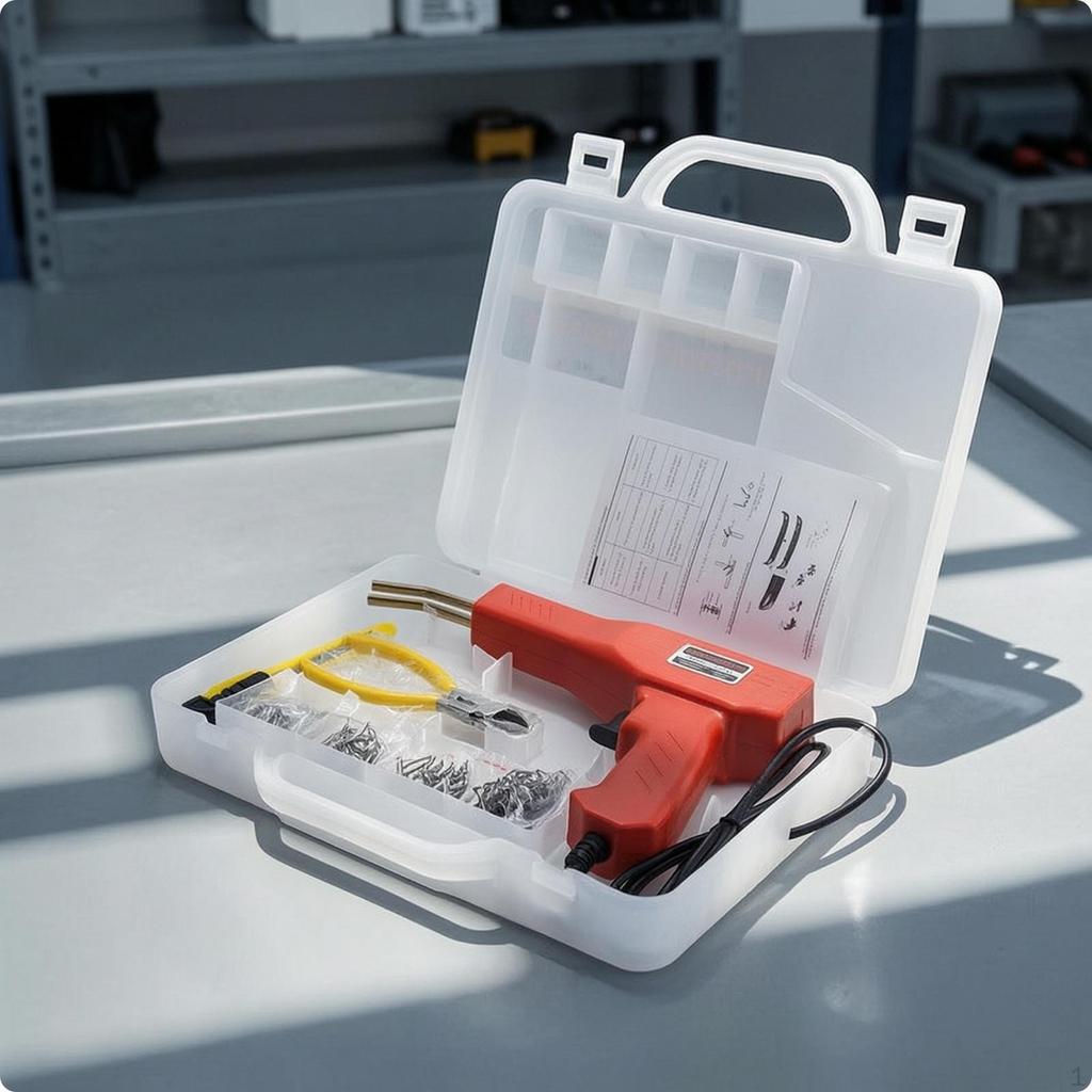 Repair Welder Kit Easy to Use with Staples Handheld Fusing Tool Case for Amateur