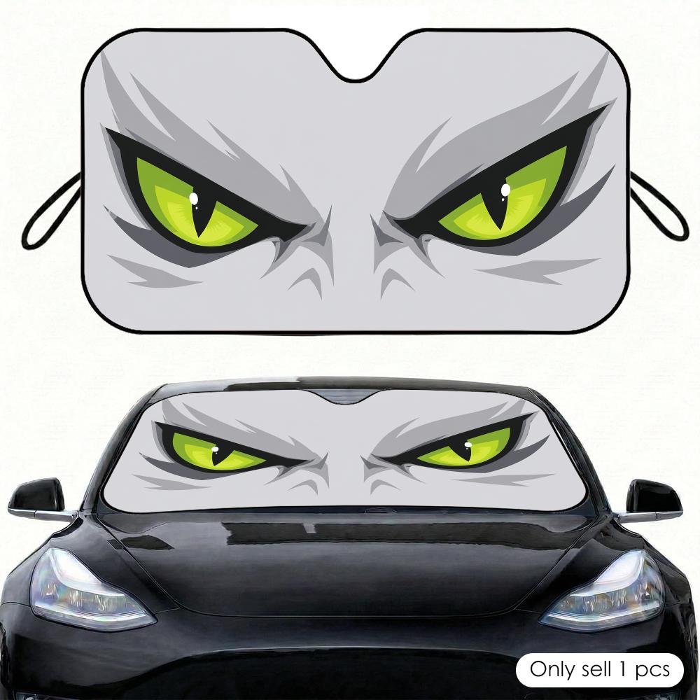 Sharp-haired Beast-shaped Eyes Sun Visor Portable Car Front Windshield Sun Curtain Heat Insulation Auto Sun Protection Accessory