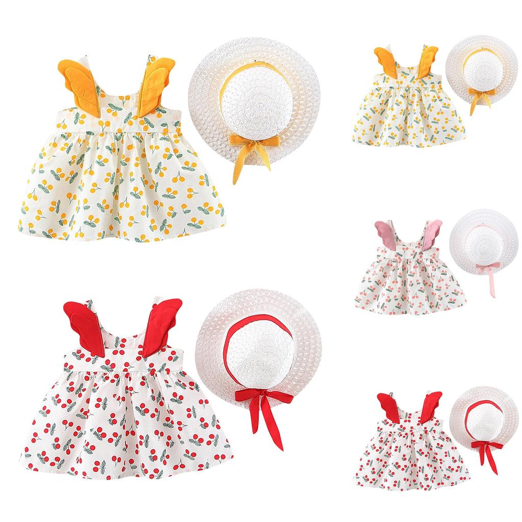 Summer Girls' Cute Sleeveless Sling  Print Dress Children's Skirt