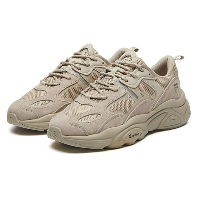Fila Mars 2 Fabric Double Layer Comfortable Shock Absorbing Wear Resistant Low Top Casual Shoes Men Sneaker Camel-Silk F12M131116FDO