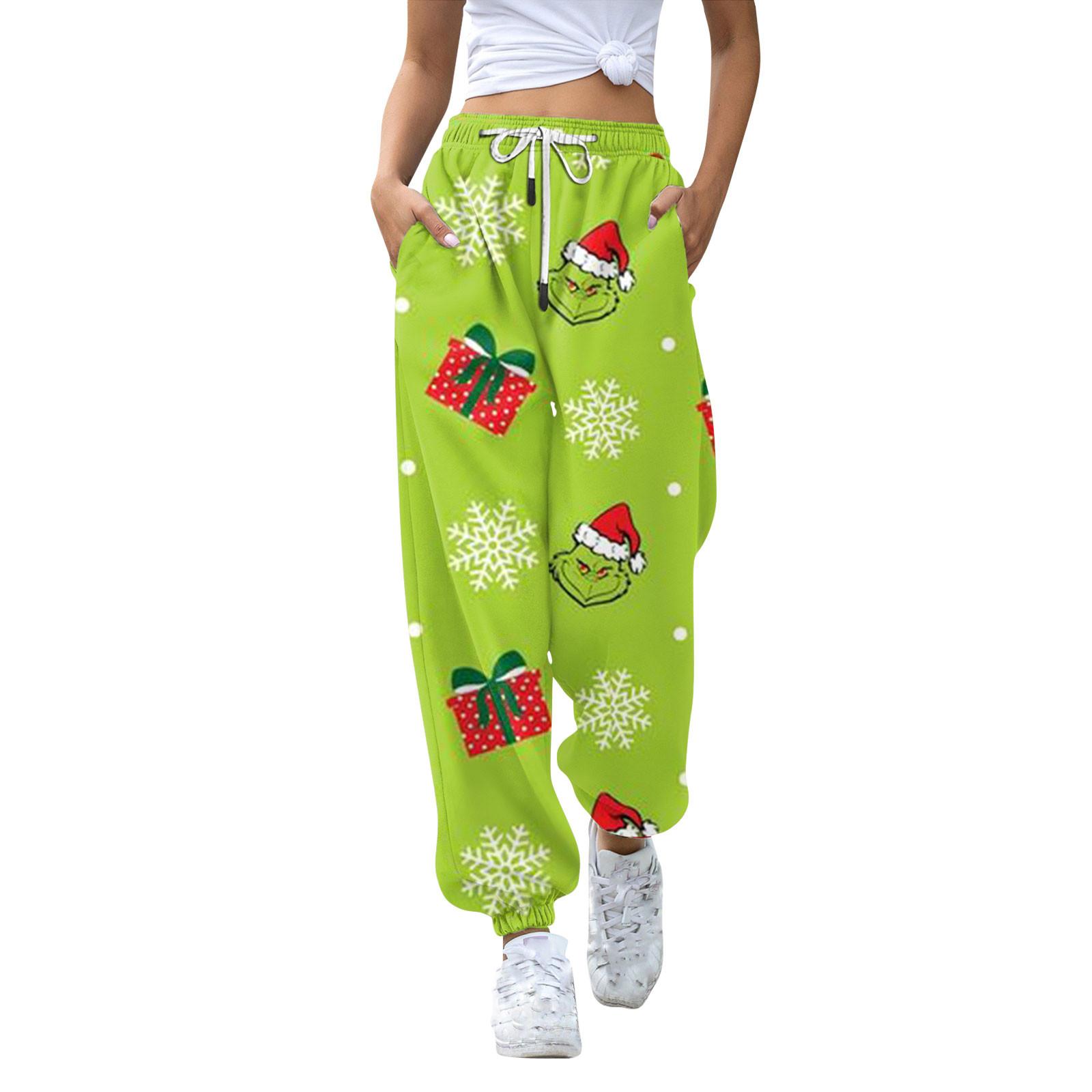 

Женские повседневные модные рождественские принтованные повседневные спортивные брюки с эластичной талией и завязками на шнурке XXXL