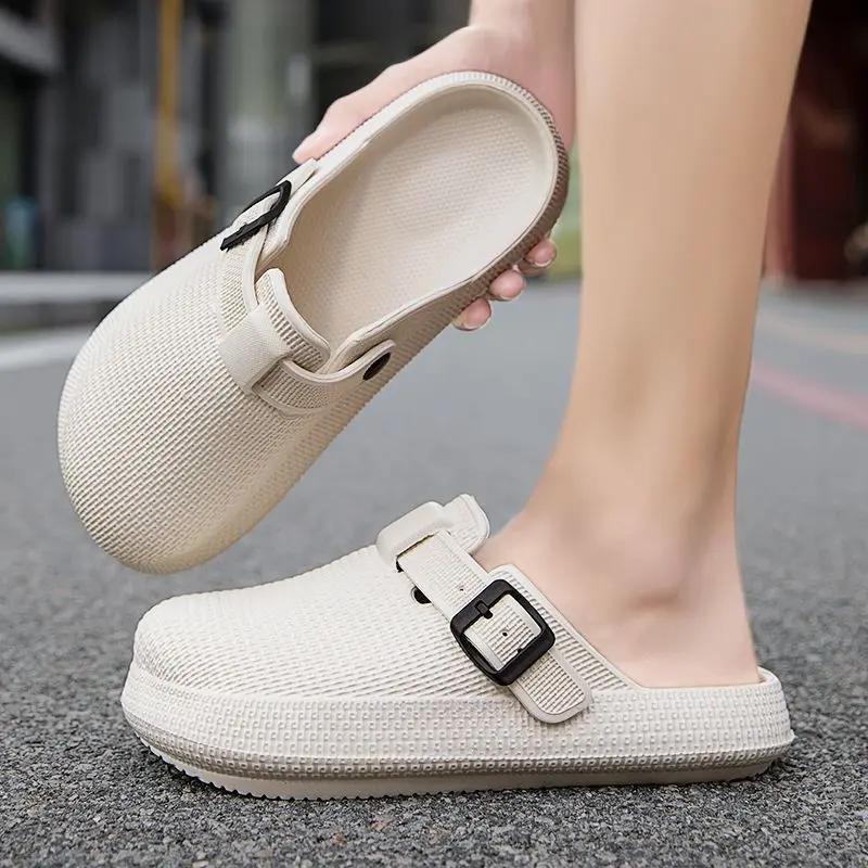Fashion Men's Shoe Platform Mules Half Beach Slides Fun Eva Low Price Clappers 2025 Designer Luxury Trend Casual Original Male Slipper