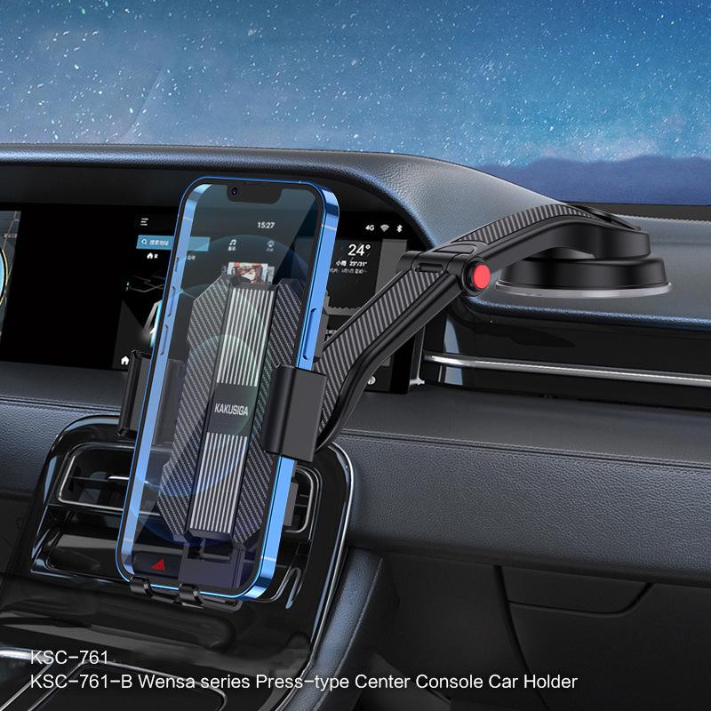 New Sucker Car Phone Holder Suction Cup Type Center Console Secure Mount Car Stand for iPhone 13 12 11 Pro Xiaomi Huawei Samsung