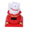 Cat Statue Automatic Waving Arm Solar Powered Wealth Welcoming   Cat for Present Cash Register Home Decoration