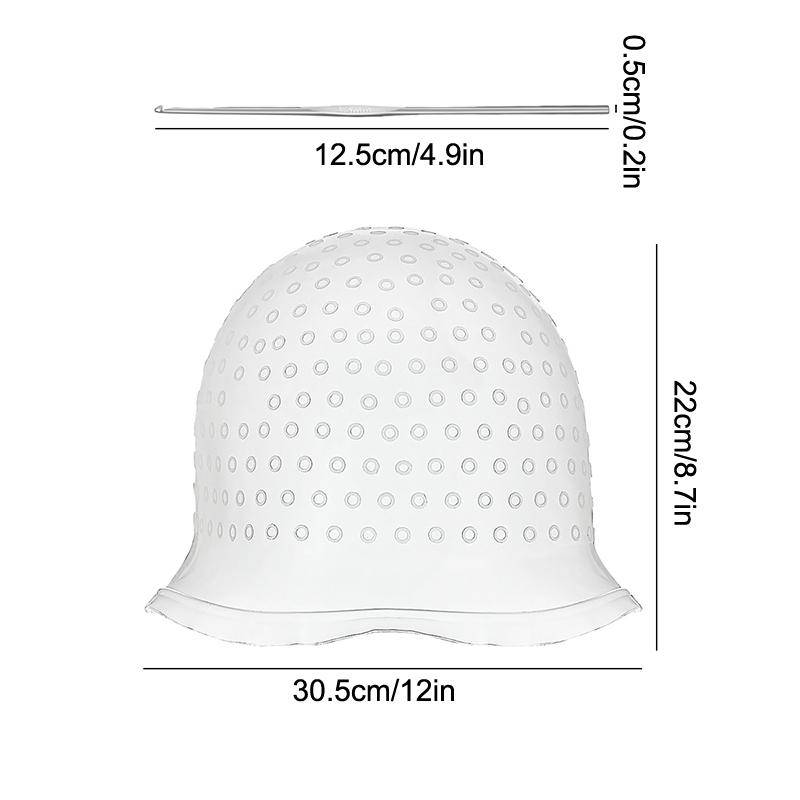 Gorro para Mechas Reutilizable de Silicona Gorro para Mechas Gorros Pull Through para Teñir el Cabello Gorro para Frosting con Gancho