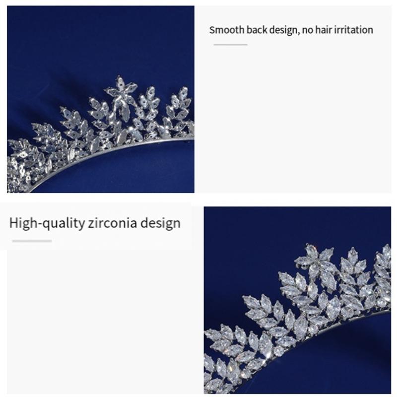 Elegant Crystals Tiaras Portable for Bridal Silver Princess Crowns Headband Hair Accessory for Wedding and Pageant