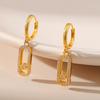 Classic Paperclip Design Inlaid Zircon Personalized Minimalist Business Earrings For Women