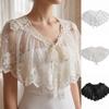 Cape Blouse False Collars Floral Small Shawl Retro Embroidered Lace Fake Collar  Clothes Decoration