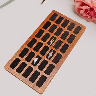 Rings Organizer Tray Earrings Wooden Stand Storage Display for