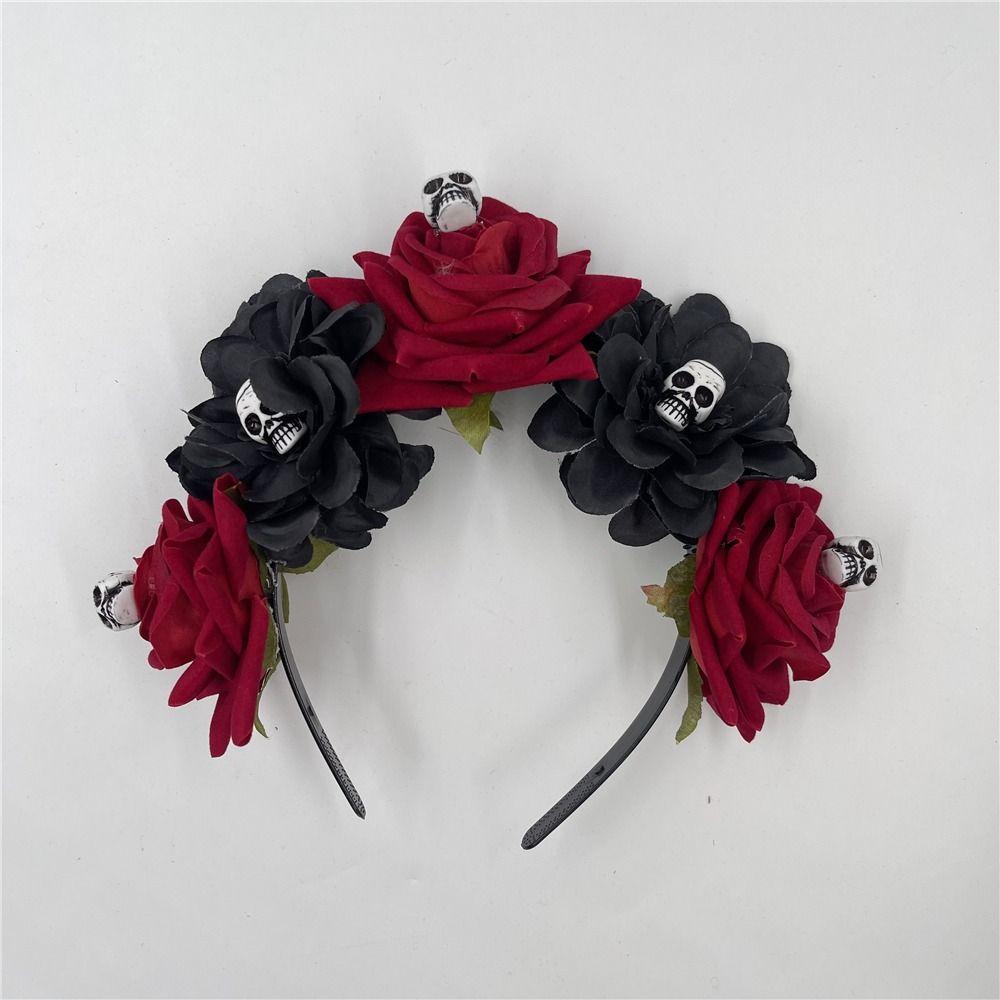 Party Costume Rose Flower Crown Headband Photo Props Day of The Dead Headpiece  for Women