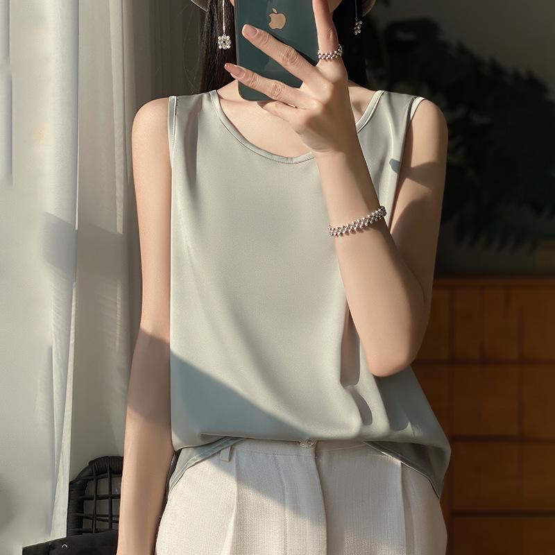 Summer 2025 Women's Round Neck Sleeveless Pullover Vest