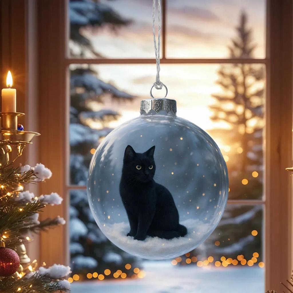 Christmas Tree Ball Ornaments 3D Cat Ball Holiday Decoration Christmas Tree Decorations For Home Decorators Festival Planners