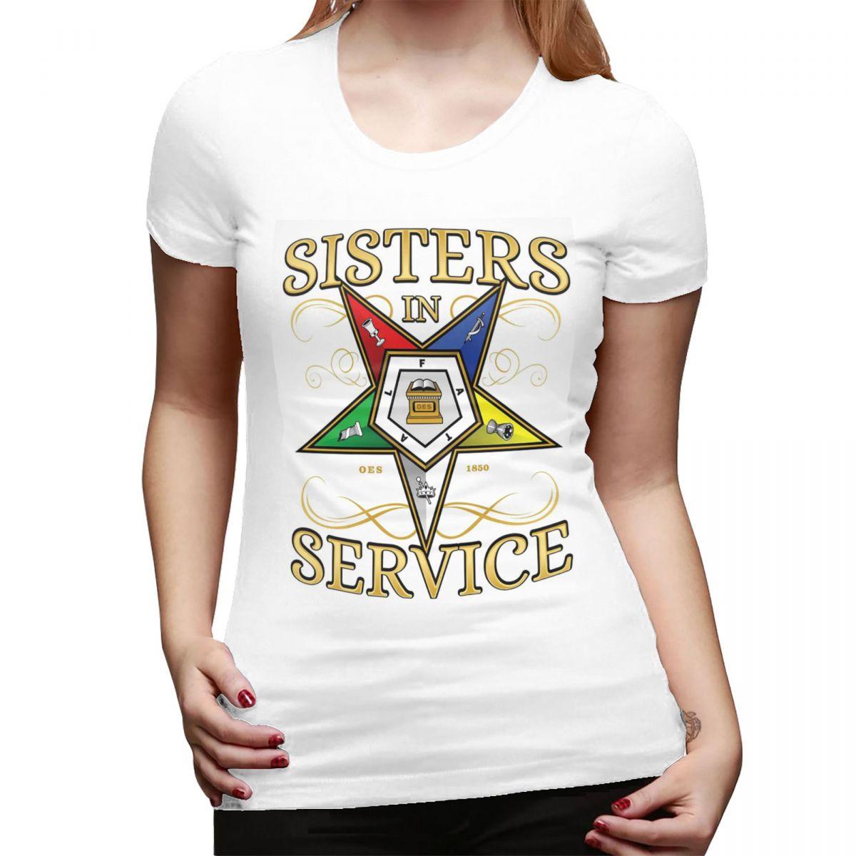 

OES Emblem Order Of The Eastern Star TShirt for Women Round Neck Streetwear T Shirts Womens Tees Short Summer Clothes Tops S