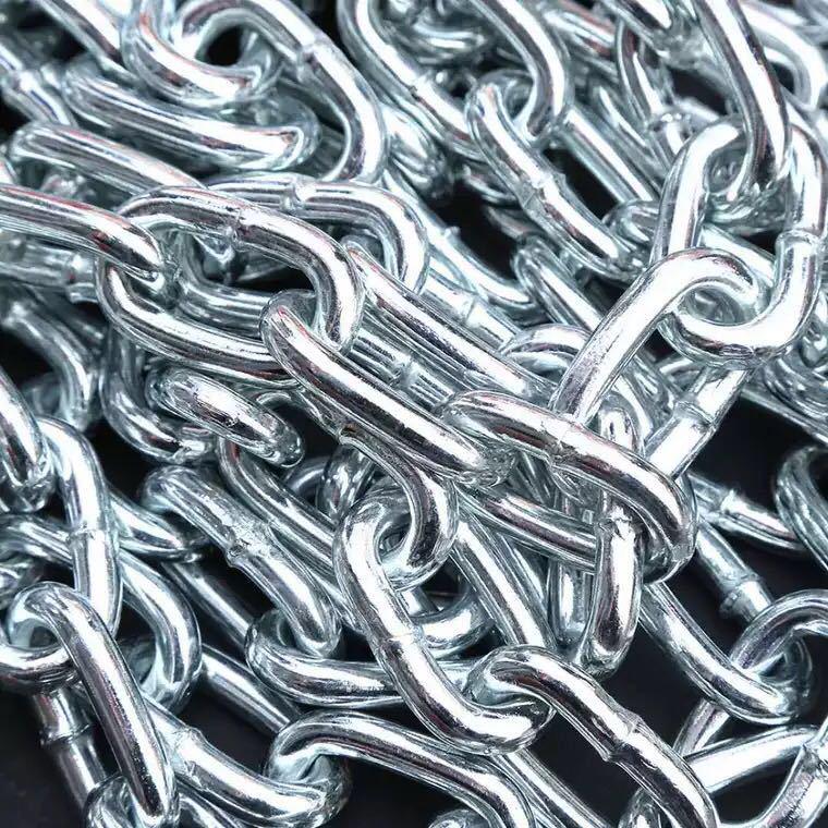 6mm Galvanized Iron Multi-Purpose Chain: Dog Leash, Bike Lock, Warning, Lifting, Anti-Theft, and Fence Protection.