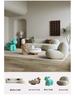 Modern Minimalist Round Coffee Table with TV Cabinet for Small Living Rooms