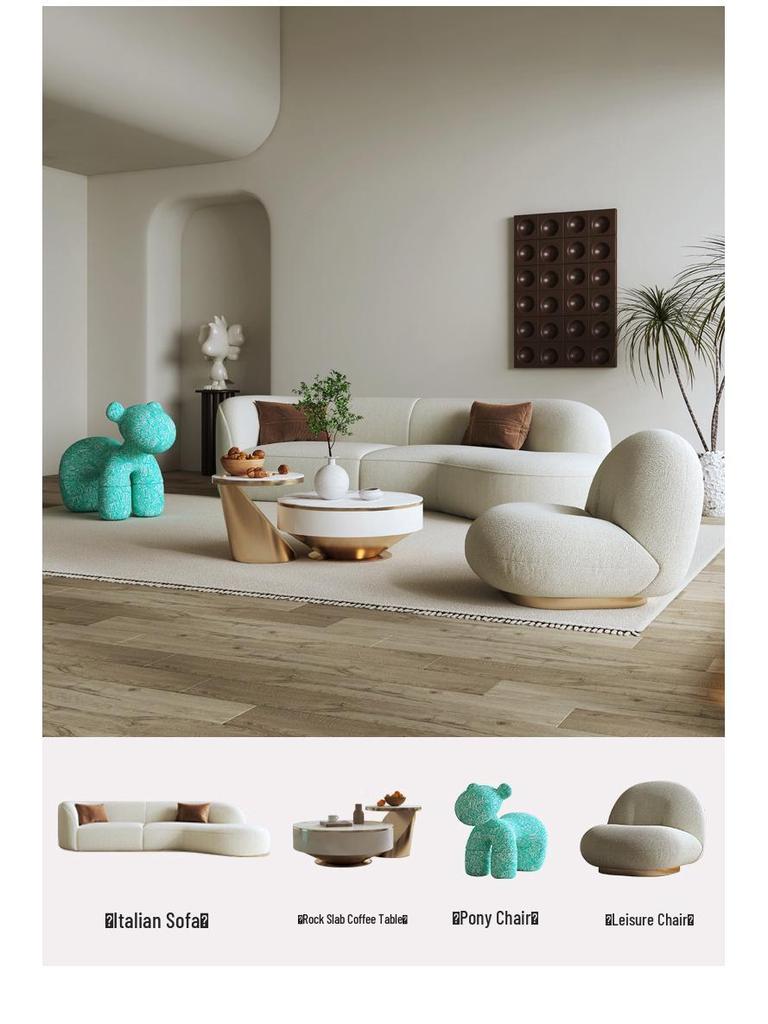 Modern Minimalist Round Coffee Table with TV Cabinet for Small Living Rooms