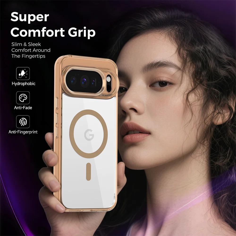 Luxury High Transparent Magnetic For Magsafe Wireless Charging Case For Google Pixel 10 Pro XL 9A Solid Color Bumper Back Cover