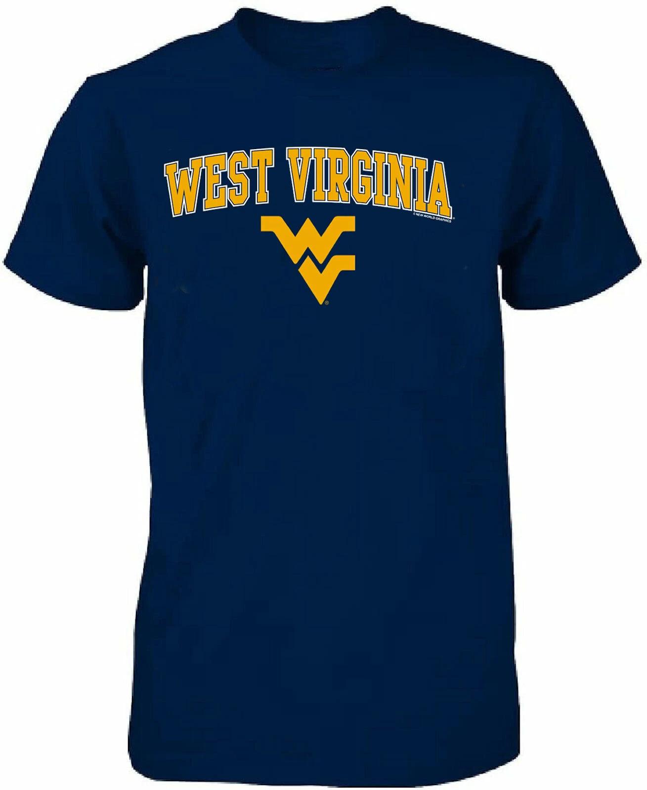 West Virginia Mountaineers Men s Bue Collegiate Arch Short Sleeve T shirt S