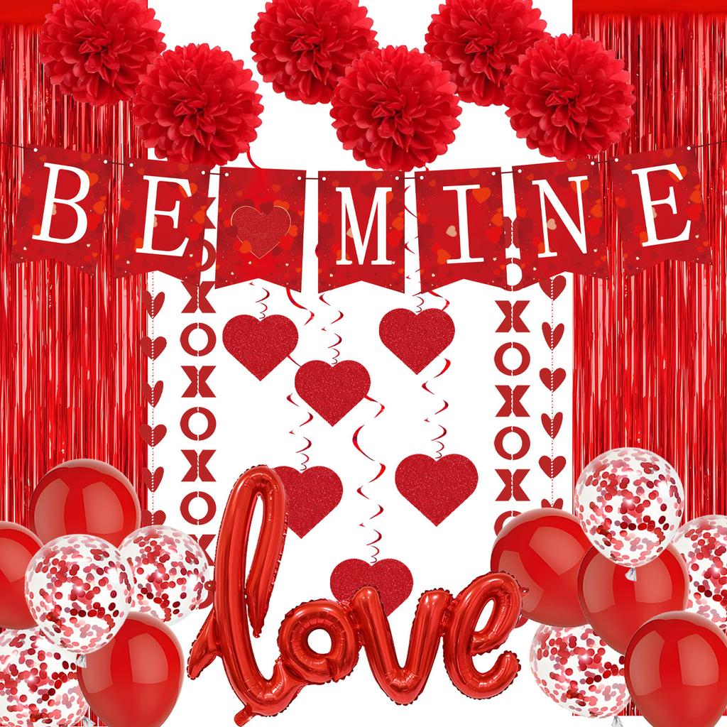 Popular Red Valentine'S Day Marriage Proposal Wedding Decoration Love Spiral Pendant Paper Flower Ball Latte Flower